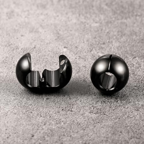 1 pair 9g ear weight Classic Spheres, Hypoallergenic 316 Stainless Steel Ear Weights Plugs Tunnels Gauges for Ear Body Jewelry Women Men - color: Black for Ear Lobe in 12mm+ (1/2") or Large