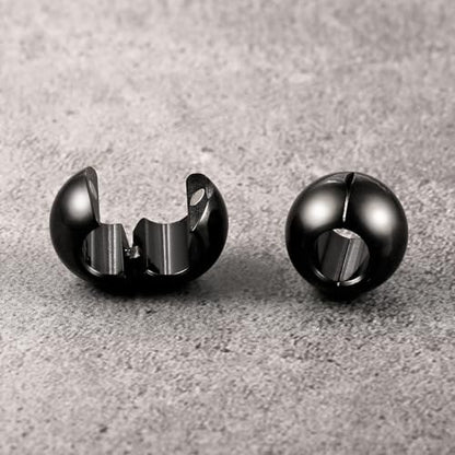 1 pair 9g ear weight Classic Spheres, Hypoallergenic 316 Stainless Steel Ear Weights Plugs Tunnels Gauges for Ear Body Jewelry Women Men - color: Black for Ear Lobe in 12mm+ (1/2") or Large