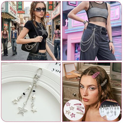 44 Pcs Mystery Jewelry Jar for Women, Y2k Star Surprise Jewelry Box with Necklaces Bracelets Rings Earrings Wallet Chain Belt Chain and Sunglasses, Multi Style Alternative Present for Her - color: Y2k