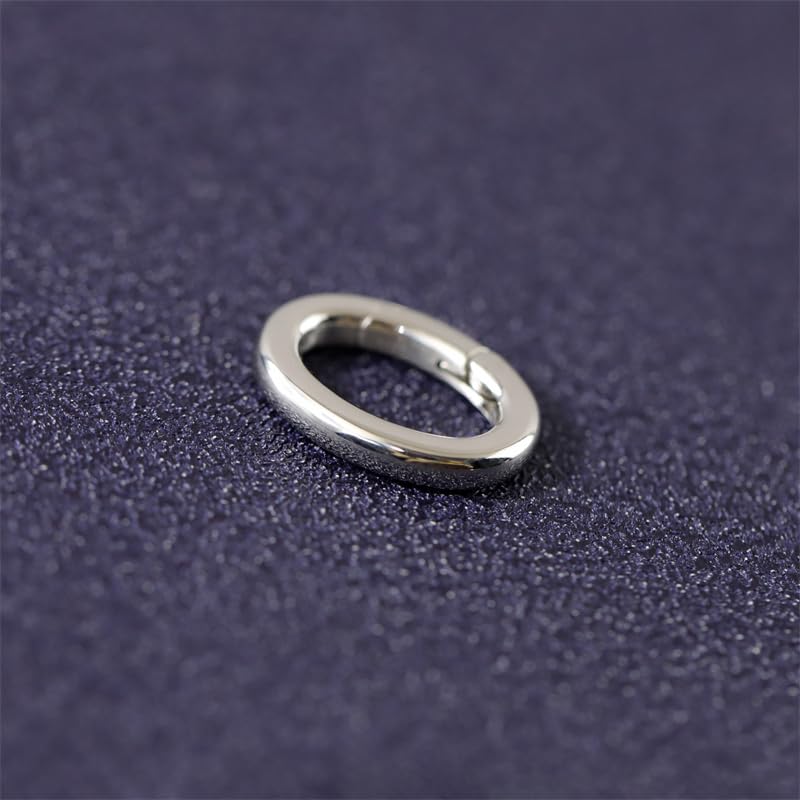 1Pc Oval Spring Clasps Clips Connector Rings for Keychain DIY Crafts (Silver-E) - color: Silver-E