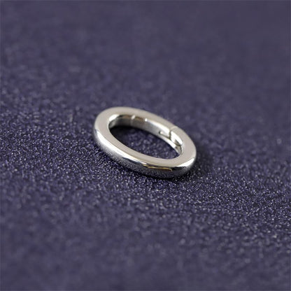 1Pc Oval Spring Clasps Clips Connector Rings for Keychain DIY Crafts (Silver-E) - color: Silver-E
