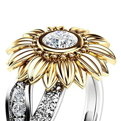 925 Sterling Silver Spinner Ring Meditation Ring Band Wide Hammered Worry Band - color: Sunflower