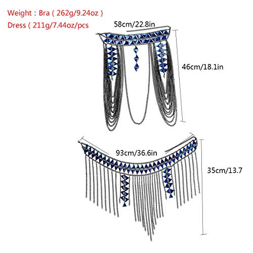 Women's Sexy Suit Body Chain - color: F-Black