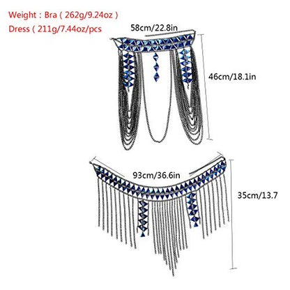 Women's Sexy Suit Body Chain - color: F-Black