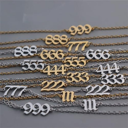 PAURO Women's Angel Number Bracelet Ankle Anklet Chain Adjustable | Stainless Steel, Minimalist Numerology Spiritual Statement Jewelry Gift - color: Silver 333, 8.3+2inch