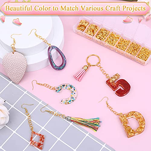 Paxcoo Gold Jump Rings for Jewelry Making - 1500Pcs Necklace Repair Kit With Supplies and Pliers for Bangle Charms, Earrings and Nail Piercing - color: Gold