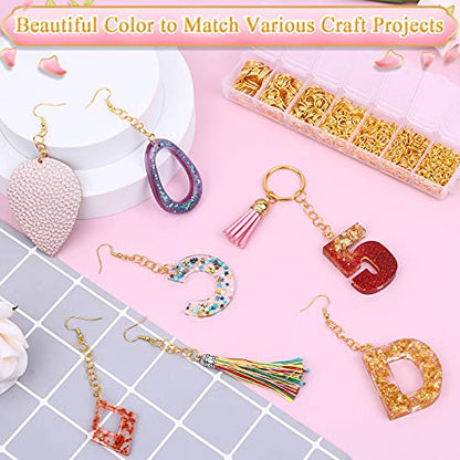 Paxcoo Gold Jump Rings for Jewelry Making - 1500Pcs Necklace Repair Kit With Supplies and Pliers for Bangle Charms, Earrings and Nail Piercing - color: Gold