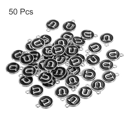 MECCANIXITY Alphabet Enamel Letter Charm Jewelry Charm Pendant for Jewelry Making, Bracelet, Craft - style: U
