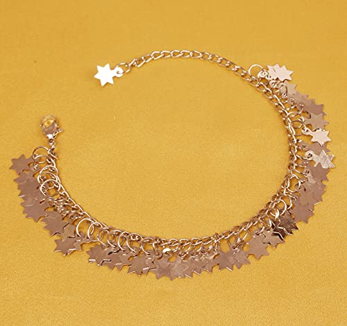 Touchstone Indian anklets for women gold silver payal set jewelry simple jhanjar bollywood handcrafted pretty stylish designer paazeb - style: D001 Silver