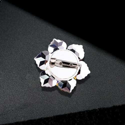 Rhinestone Flower brooch Pin Large Crystal Flower brooch Lapel Pins Wedding Party Birthday Dance Banquet Dress Suit Ceremony Clothes Hat Bag Accessories Jewelry for Women (Black1)