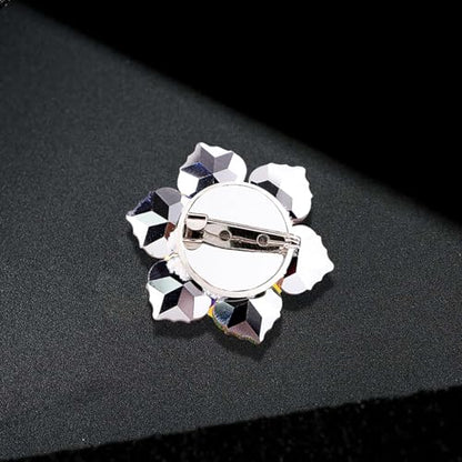 Rhinestone Flower brooch Pin Large Crystal Flower brooch Lapel Pins Wedding Party Birthday Dance Banquet Dress Suit Ceremony Clothes Hat Bag Accessories Jewelry for Women (Black1)