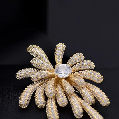 Brooches for Women, Shiny Cubic Zirconia Brooch Pins for Women Fashion Brooch Pin Broach Jewelry Gift - color: Firework