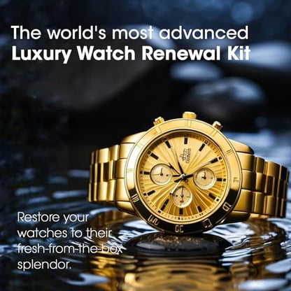 Watch Cleaner & Scratch Remover Kit - Premium Watch Cleaning & Polishing Repair Kit with Microfiber Cloth, Matte Sponge, Cleaning Brush, Ideal Cleaning & Renewal Accessories for All Timepieces