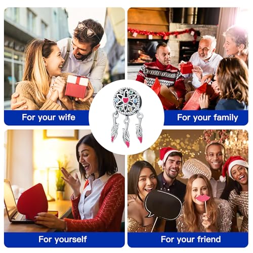 925 Sterling Silver Charms for Bracelets and Necklace Religious Cross Pendants Praying Hands, Bible, Virgin Mary, Jesus, Church Bead Jewelry - color: Heart - Feather Charms