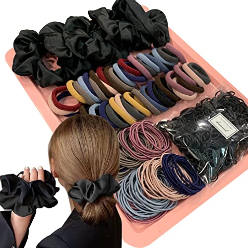 YANRONG 755PCS Hair Accessories for Woman Set Seamless Ponytail Holders Variety Hair Scrunchies Hair Bands Scrunchy Hair Ties For Thick and Curly (Mix) - color: 755PCS（Mix）