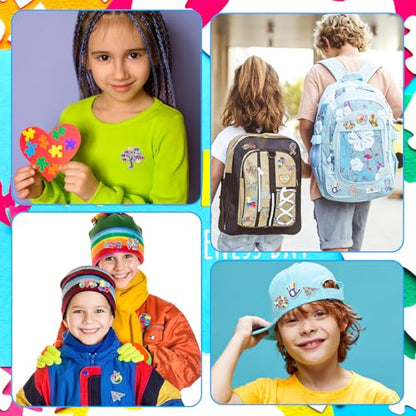 SANNIX 60Pcs Autism Awareness Pins, Autism Lapel Pin Autism Puzzle Enamel Brooch Badge fo Autism Awareness Support Events Clothing Bag Hat Accessories, 30 Styles - style: Autism Awareness