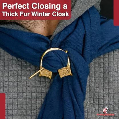 Armory Replicas™ Hand Forged Solid Brass Medieval Cloak Brooch – Viking, Celtic & Fibula Garment Pin Collection - style: Brooch,Brass