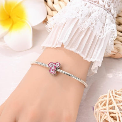 925 Sterling Silver Letter Charms Fits Pandora Bracelets Alphabet AZ Bead Charm for Bracelets Necklace with 5A Cubic Zirconia for Women Birthday Ceremony DIY Jewelry Gift - style: E