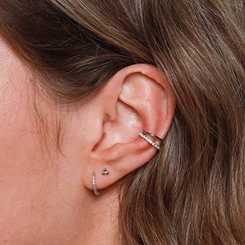 KISSPAT 6 Pairs Small Gold Stud Earrings Set for Women Hypoallergenic Silver post Tiny Stud Earrings Multiple Pack - color: D