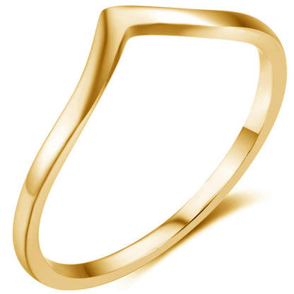 Jude Jewelers Stainless Steel Pointed Chevron Classical Simple Plain Statement Promise Ring - color: Gold