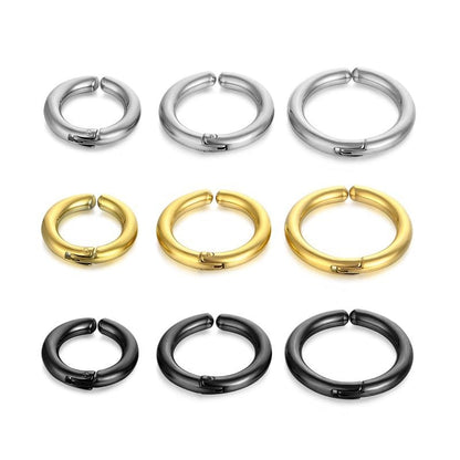 9Pcs Clip On Earrings for Women Men Trendy Fake Stainless Steel Gold Silver Black Small Hoop Earrings Non Piercing Set Non Tarnish Lightweight Jewelry Gift - color: Mixed