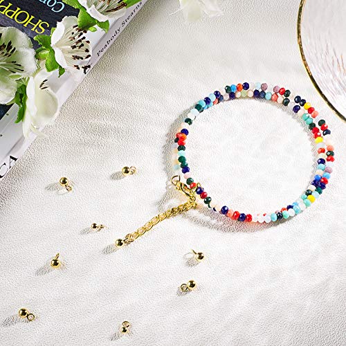 UNICRAFTALE Sphere Charms 304 Stainless Steel Round Ball Pendants Vacuum Plating Charm or Necklace Bracelet Jewelry Making - color: Gold, size: 3/4mm Diameter