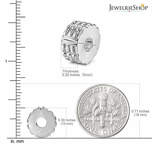 JewelrieShop Clip Spacer Charm for Bracelet Clip Lock Stopper Bead Spacer European Openable Beads 2pcs - color: #08S x 2 Pieces