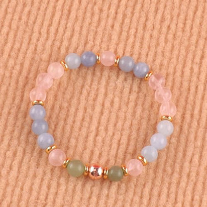 KSQS Healing Stone Bead Bracelet for Women, Natural Gemstones Balance Protection Bracelet, Spiritual Crystal Beads Bracelet Anxiety Relief with Meaning Card - color: Bestie