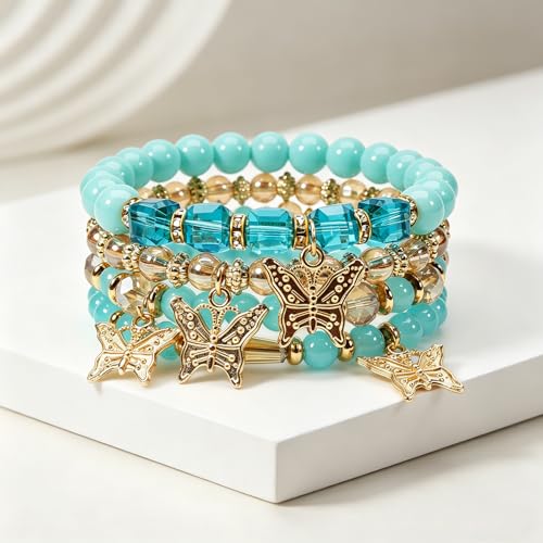 Boho Wooden Beads Bracelets Bohemian Bracelet Stack for Men Women Wood Beaded Bracelet Set - color: O