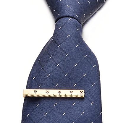 Yoursfs Personalized Stationery Series Tie Clips For Men Novelty Ruler/Pen Tie Clips Unique 18K Gold Plated/Silver Stainless Steel Tie Clip Jewelry For Father Husband Suitable For Daily - style: Gold Ruler