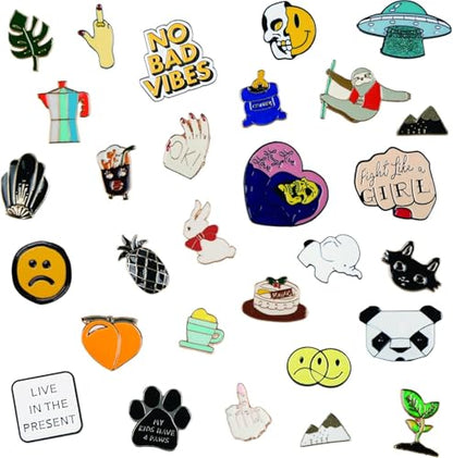 Mixed Enamel Lapel Brooch Pin Set Decoration for Backpack, Hat and Jacket | Birthday Christma Holiday Gift for Friends, Children, Families (Mystery Style) - size: 50 pieces