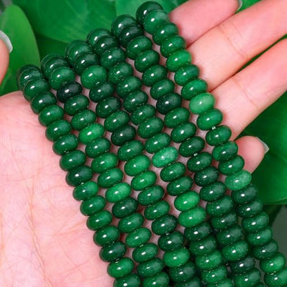 Songxi 5x8mm Natural Canada Green Stone Rondelle Beads, 75PCS Spacer Round Loose Abacus Beads for Jewelry Making, Gemstone for Bracelet Necklace Earrings, Arts and Crafts - color: Canada Green