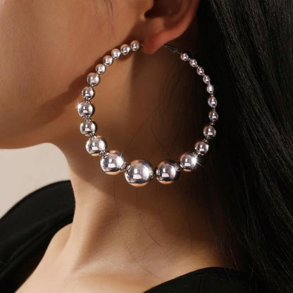 Gold Large Hoop Earrings Lightweight Chunky Gold Earrings Big Hoop Earrings for Women Silver Chunky Earring Gold Statement Earring Fashion Trendy Jewelry - style: A - silver