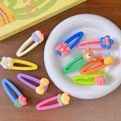 10pcs Hair Clips Cartoon Fruit Hairpins Set for Kawaii Hair Accessories Mixed Styles Style