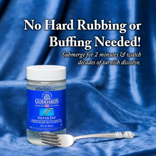 Goddard's Silver Cleaner Dip, Tarnish Remover, Silver Polish, 10 oz, 3 Pack | Instantly Removes Tarnish with No Scrubbing, Ideal for Silverware, Sterling Silver Jewelry & Intricate Filigree - size: 10 Fl Oz (Pack of 3)