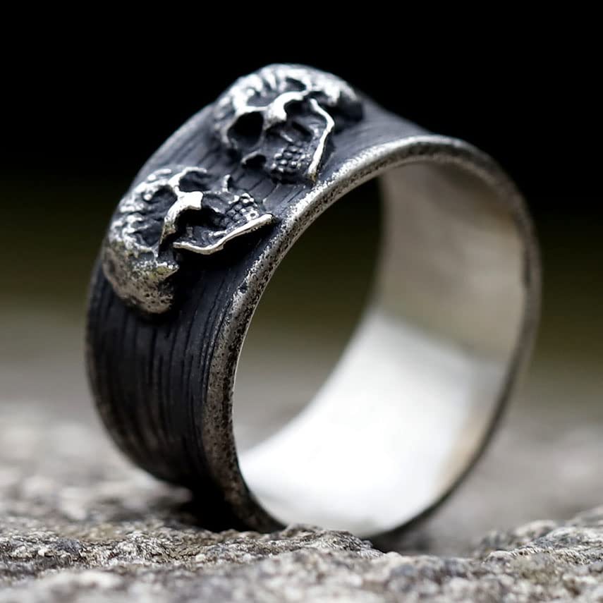 2023 Skull Ring Cool Evil Death Punk Rock Stainless Steel Rings Aly Style Jewelry - style: R1084