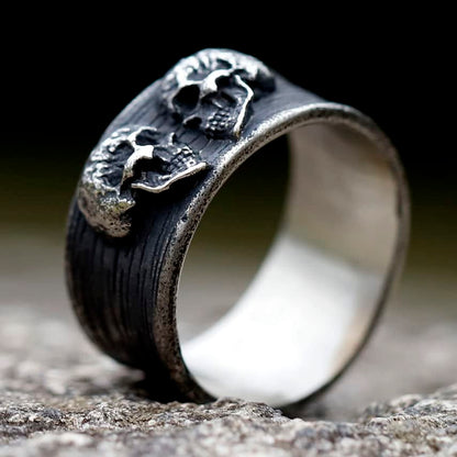 2023 Skull Ring Cool Evil Death Punk Rock Stainless Steel Rings Aly Style Jewelry - style: R1084