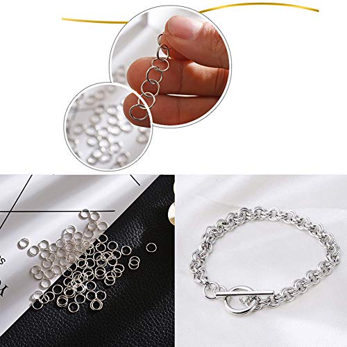 EuTengHao 1504pcs Open Jump Ring and Lobster Clasps Kit Include Pliers Tweezers Jewelry Making Repair Supplies Kit with Jewelry Making Accessories for Necklace Making Repair (Silver) - color: Silver