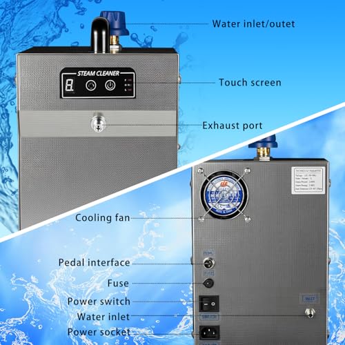 TDRSUPER 1300W Professional Jewelry Steam Cleaner 2L Stainless-Steel Jewelry Cleaning Machine for Silver & Gold High Pressure Gemstone Cleaning Steaming Machine for Jewelry Stores