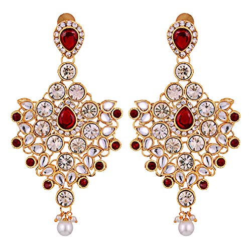 Aheli Bollywood Style Indian Bridal Choker Necklace Matha Patti Nose Ring Haath Phool Wedding Fashion Bharatanatyam jewellery set for Women - color: Maroon