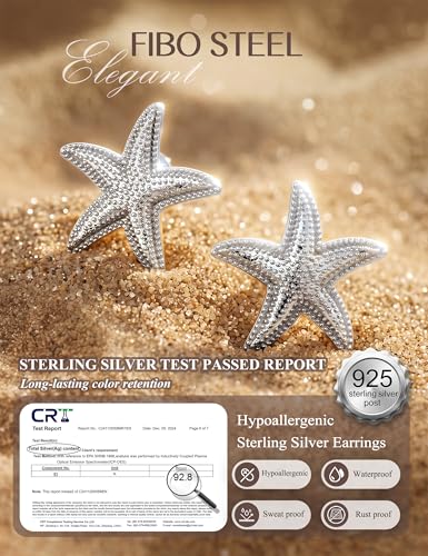 Chunky Gold Stud Earrings for Women Sterling Silver Earring Hypoallergenic | Non Tarnish 14K Gold Plated 925 Silver Posts for Sensitive Ears,Knot Statement Dangle Earrings Gold Jewelry Gifts Lightweight - color: silver plated-starfish