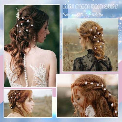 30 Pcs Mini Pearl Hair Clips Cute Small Pearl Hair Pins Brides Hair Barrettes Hair Accessories for Women Girls Wedding Valentine Day Halloween Christmas Birthday Party Daily Use (White) - color: White