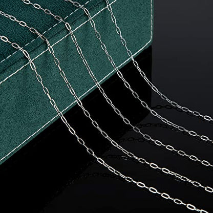 UMAOKANG 10 Meters Silver Steel Small Paper Clip Link Chain with 30 Open Jump Rings 10 Lobster Clasps Bulk for Necklace Choker Jewelry Making - color: Steel Small Paperclip