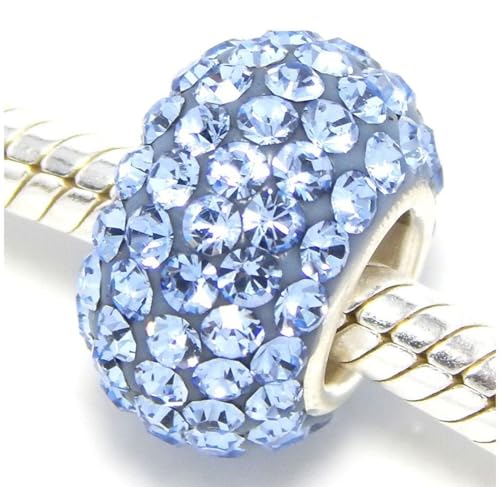 Adabele 1pc Solid 925 Sterling Silver Jan-Dec Birthstone Bead Charm - color: December