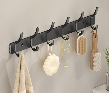 Necklace Holder Wall Hanging Organizer Stainless Steel Wall Mounted Jewelry Shelf with Hooks and Tray, Display Hanger for Kids, Girls and Women,6-Black - color: 6-Black