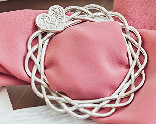 Handmade Pewter Scarf Rings and Slides - Metal Clip for Women Scarves - American Made - style: Heart Scarf Ring