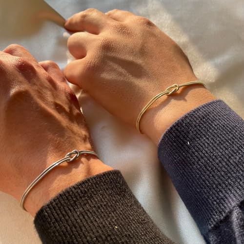Matching Bracelets for Couples Love Knot Bracelet Pinky Promise Soulmate Relationship Friendship Bracelets Forever Infinity Jewelry Gifts for Women Her Him - style: SOUL-G+S