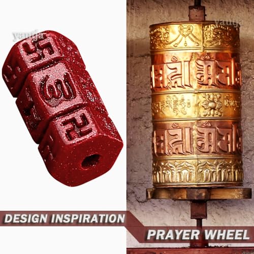 Yautja Tibetan Buddhist Red Buddha Spiritual Protection Red String Bracelet | Meditation Prayer Jewelry for Good Luck Health Wealth, Cinnabar Beads Exorcism Bracelet with Amulet Card, Handmade Adjustable - color: winered with talisman