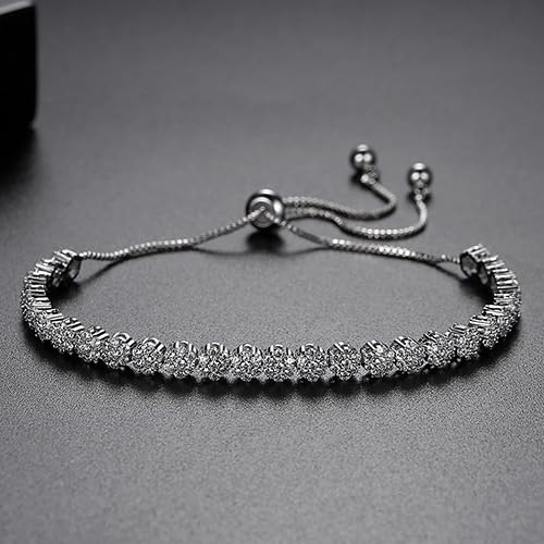 14K Gold Moissanite Tennis Bracelet For Women, D Color VVS1 Brilliant Cut, Adjustable Bracelet, Delicate Valentine's Day Gift - color: Flower Style-1