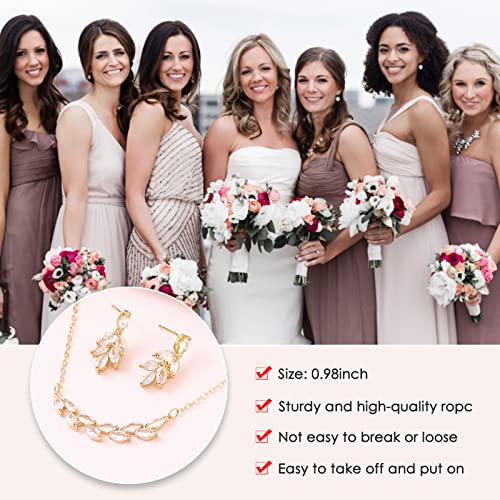 DHQH Bridesmaid Earrings Necklace Set Proposal Gifts Set for Women Leaf Pendant Necklace set of 4/6 Wedding Jewelry - color: new gold-4